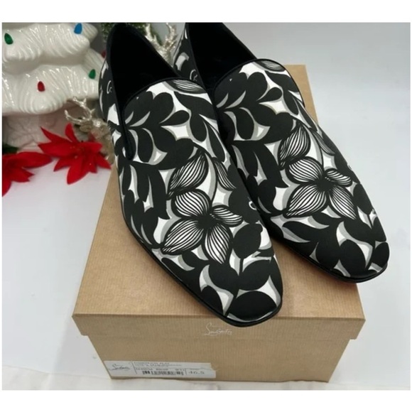 Christian Louboutin Mens dandelion flat black/white loafers size 46.5 Italy main image 4